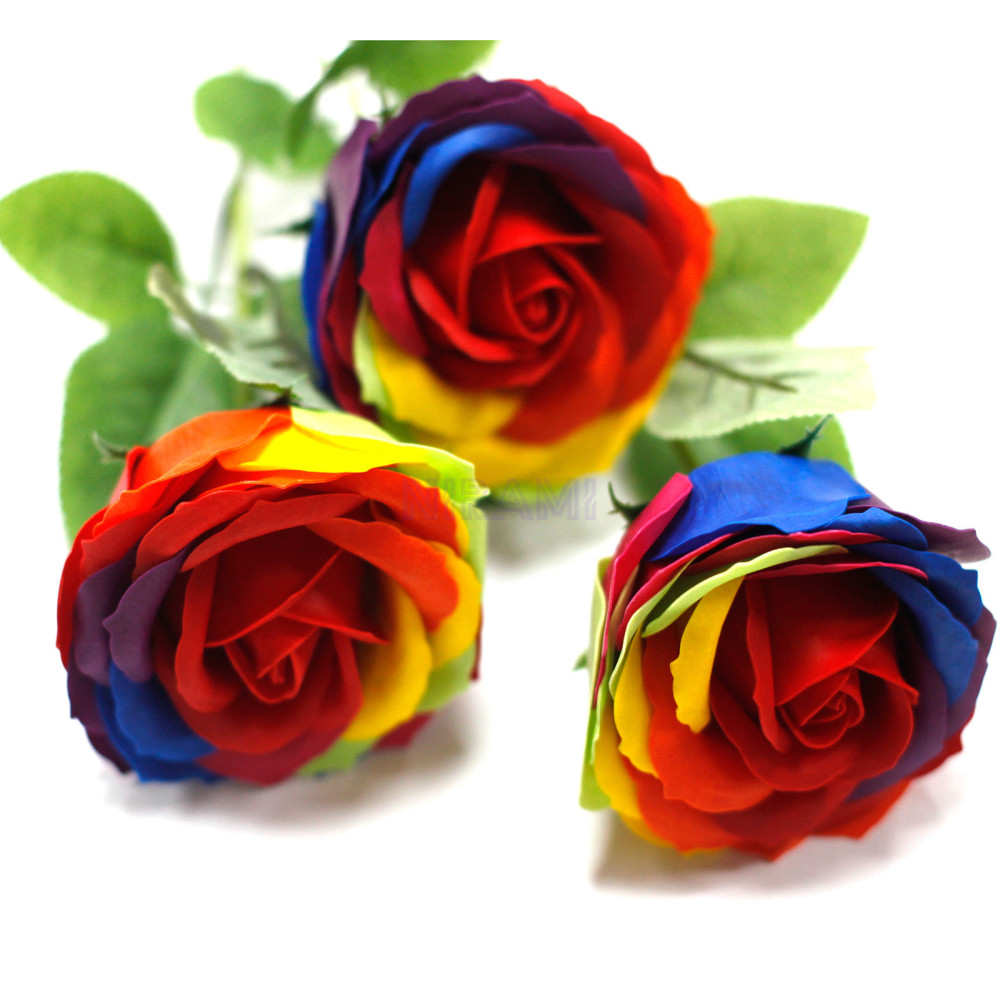 Flor de jabon Rosa simple - Arcoiris