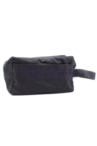 Neceser de algodón negro 10 oz - cuadrado clasico