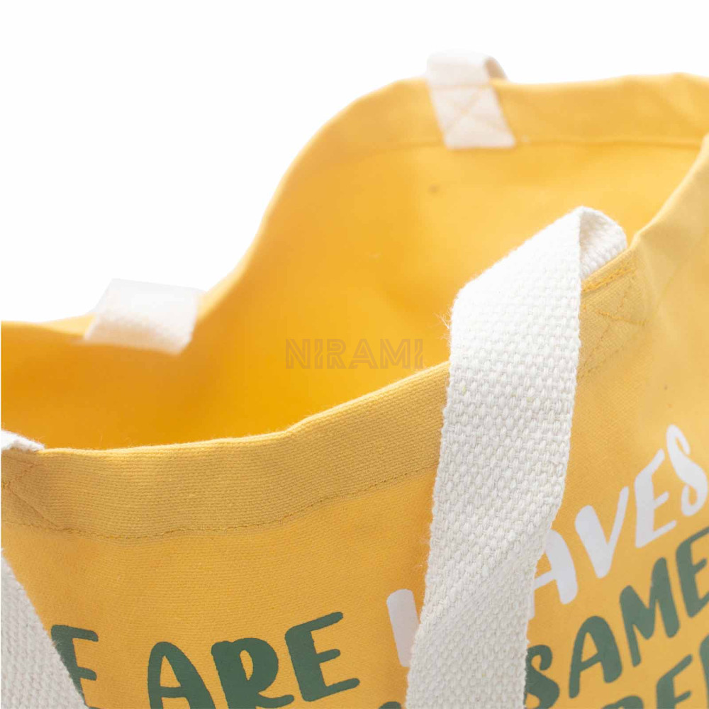 Bolsa de algodón estampada - Somos hojas (amarillo, azul, natural)