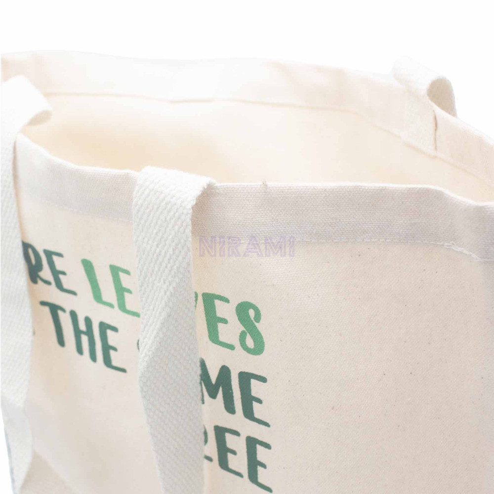 Bolsa de algodón estampada - Somos hojas (amarillo, azul, natural)