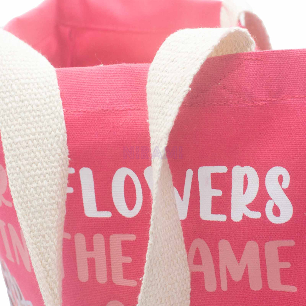 Bolsa de algodón ecologico estampada - Somos flores (Oliva, Rosa y Natural)