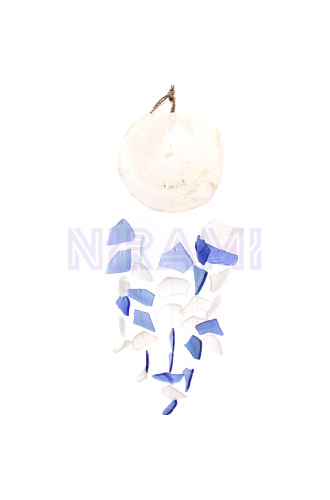 Carillón vidrio reciclado - Azul y Blanco