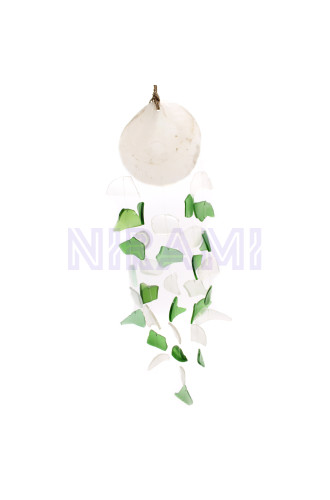 Carillón vidrio reciclado - Verde y Blanco