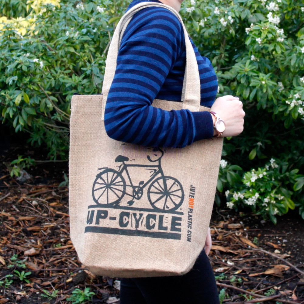 Bolso de yute ecológico - Bicicleta (diseños surtidos)