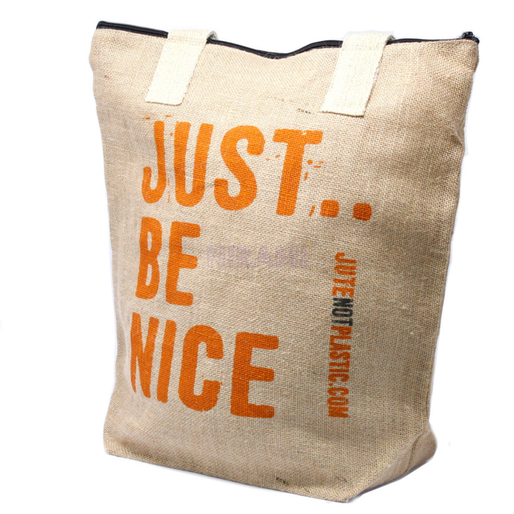 Bolso de yute ecológico - Just be nice (4 diseños surtidos)
