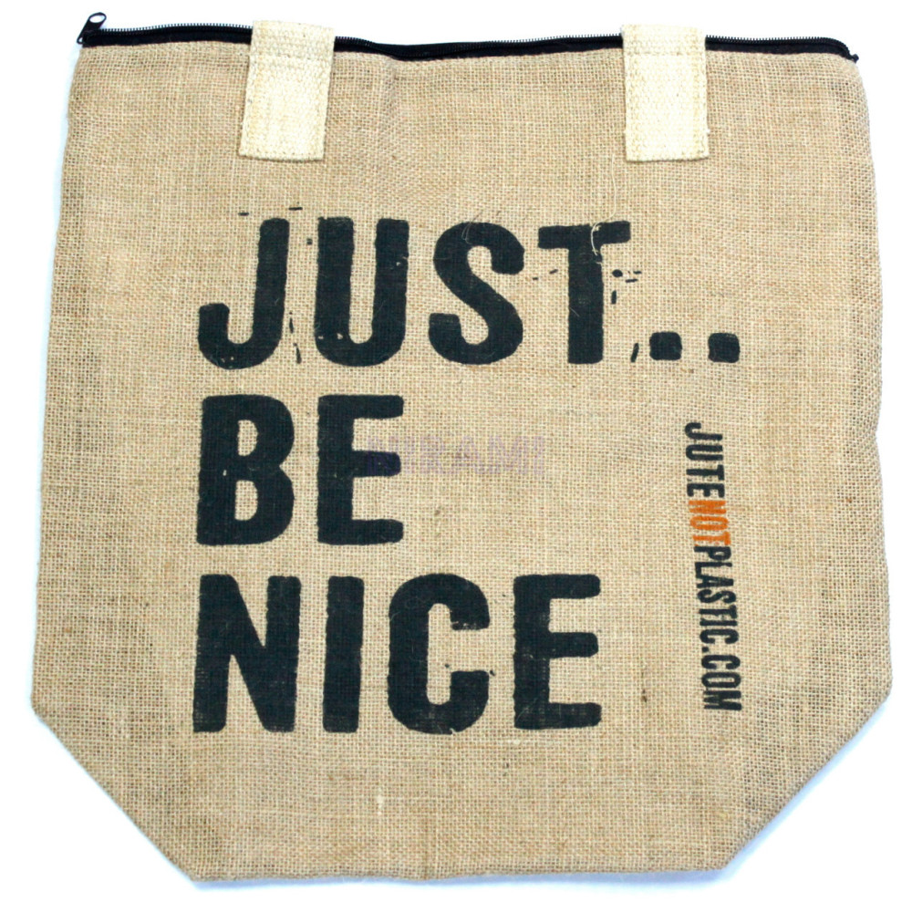 Bolso de yute ecológico - Just be nice (4 diseños surtidos)