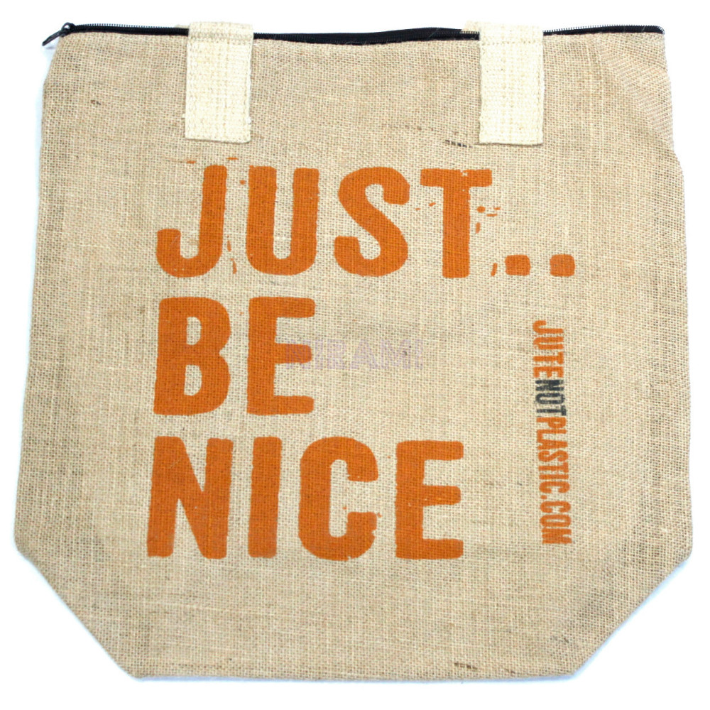 Bolso de yute ecológico - Just be nice (4 diseños surtidos)