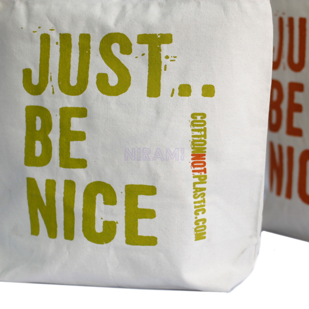 Bolsas de algodón ecológico - Just Be Nice  (4 diseños surtidos)