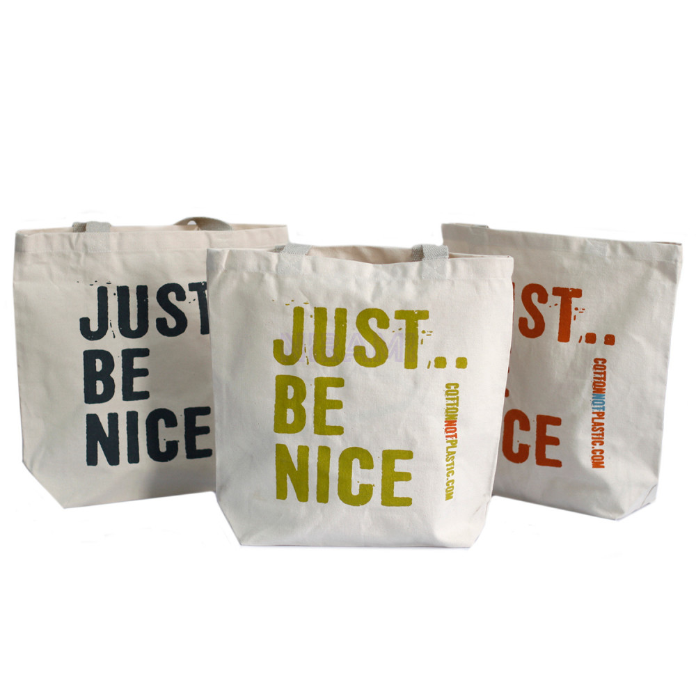 Bolsas de algodón ecológico - Just Be Nice  (4 diseños surtidos)