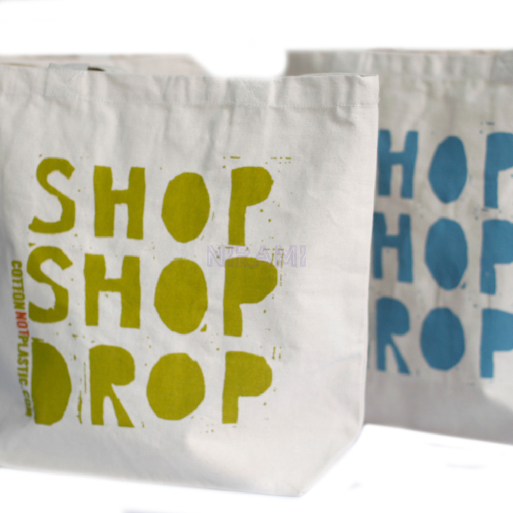 Bolsas de algodón ecológico - Shop Shop Drop (4 diseños surtidos)