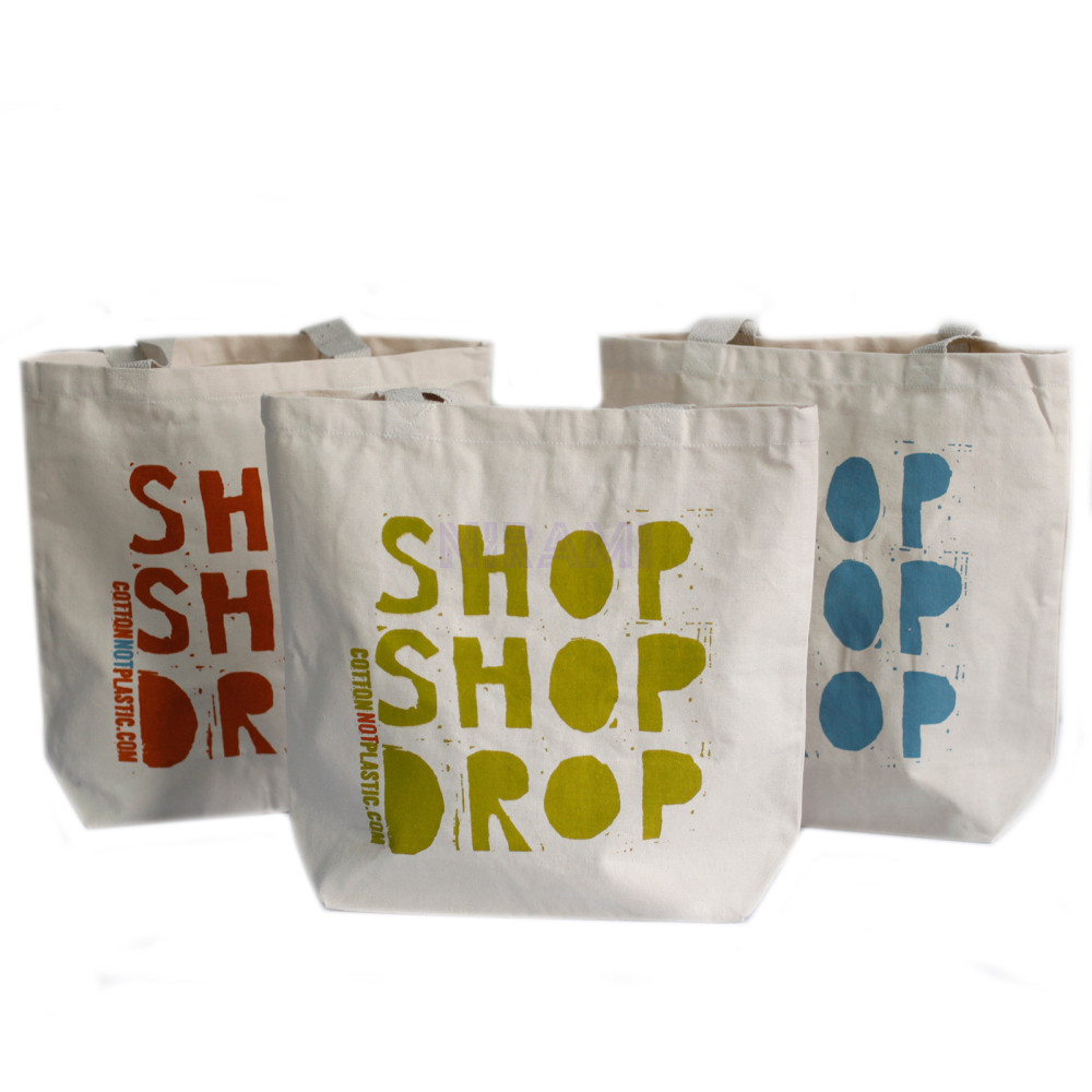 Bolsas de algodón ecológico - Shop Shop Drop (4 diseños surtidos)