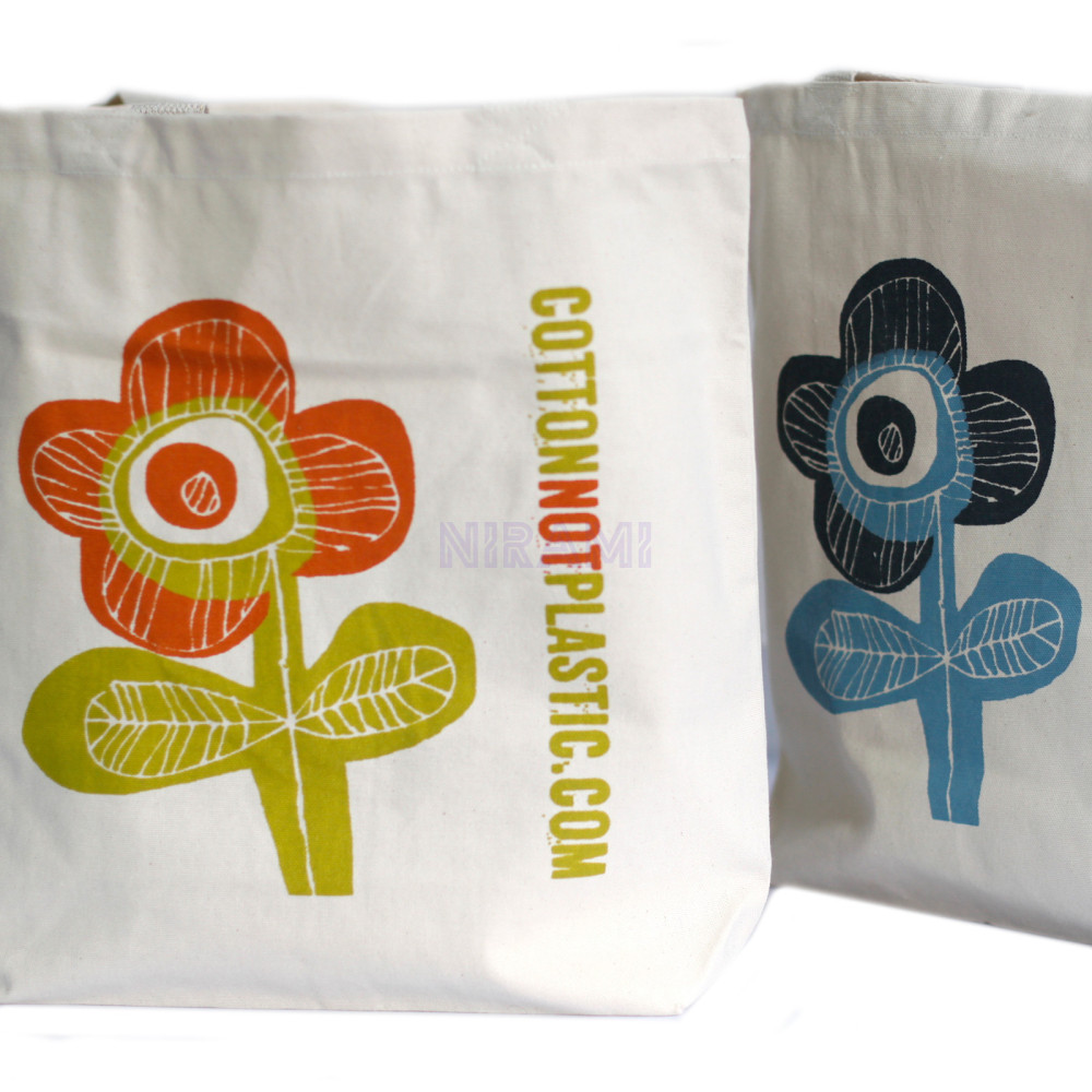 Bolsas de algodón ecológico - Flores (4 diseños surtidos)