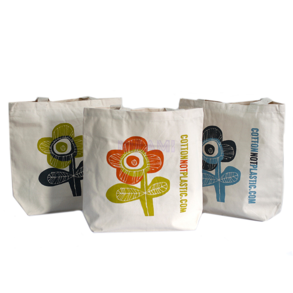 Bolsas de algodón ecológico - Flores (4 diseños surtidos)