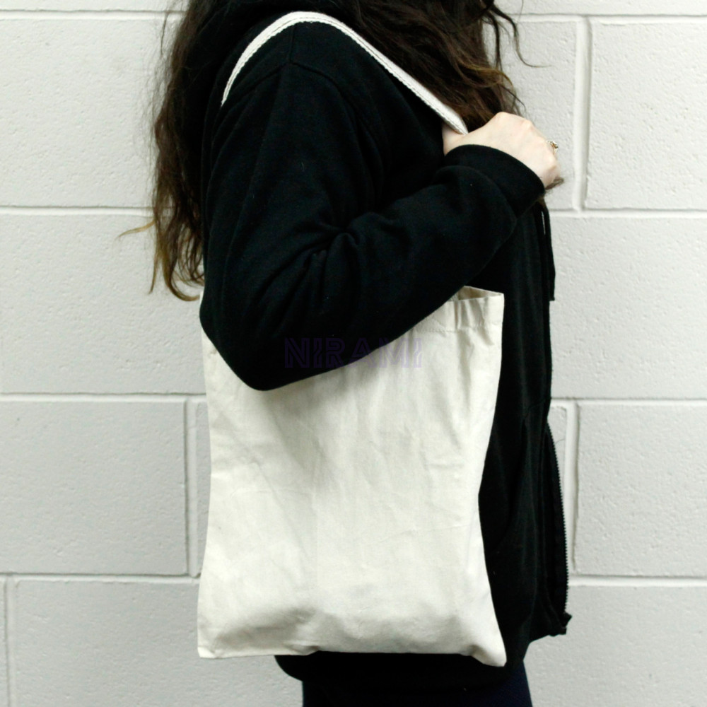 Bolsa Mediana Natural de Algodón 35x30cm