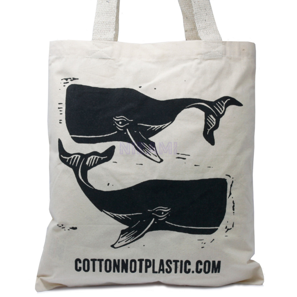 Cotton Bag 38x42cm - WHALES