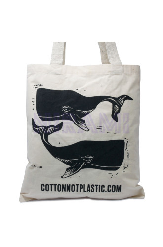 Cotton Bag 38x42cm - WHALES