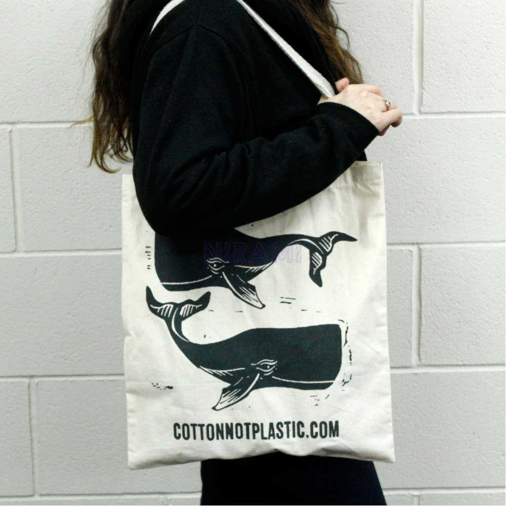 Cotton Bag 38x42cm - WHALES
