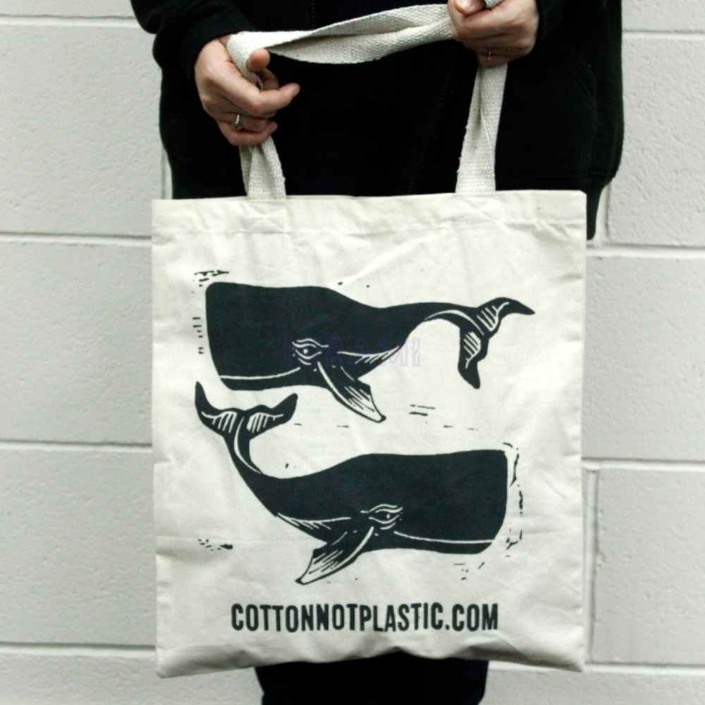 Cotton Bag 38x42cm - WHALES
