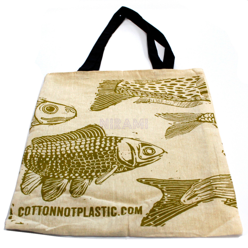 Bolsa de algodón reversible Grande 38x42cm (2 diseños)