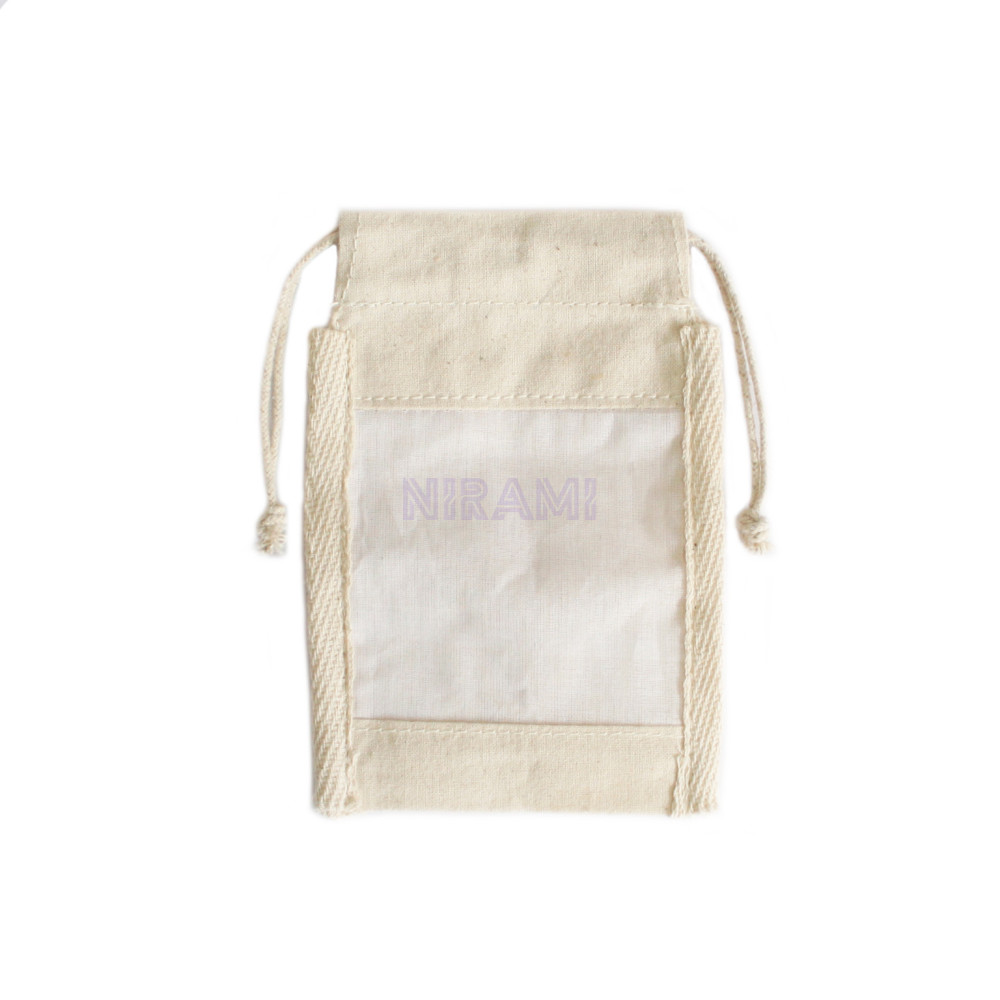 Bolsa de Algodón con ventana pequeña - 10x15cm