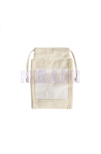 Bolsa de Algodón con ventana pequeña - 10x15cm