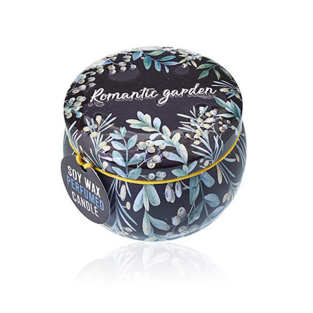 Jardín Romántico-Té y Rosa-Vela artistica de Hojalata 