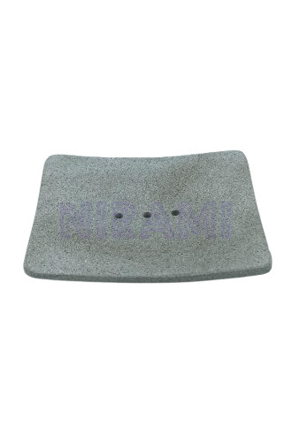 Jabonera de piedra Ziolit de forma cuadrada