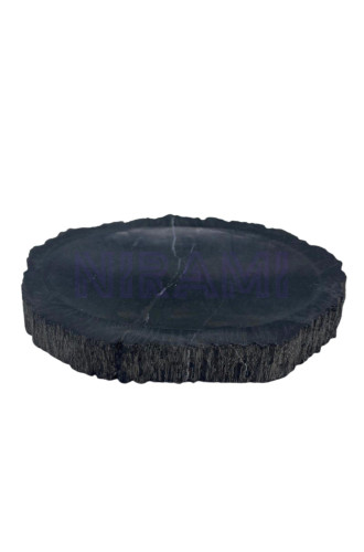 Jabonera Negra de Madera Petrificada