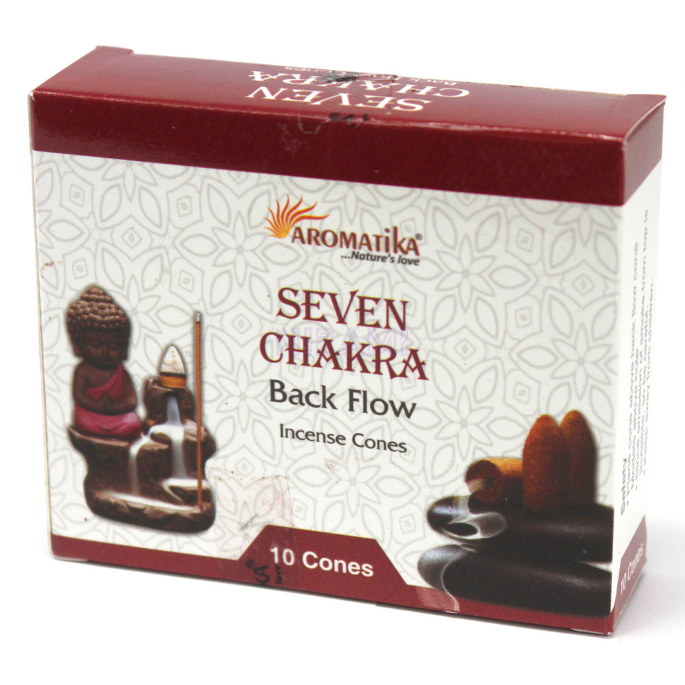 7 Chakras - Aromatika Backflow Incense Cones 
