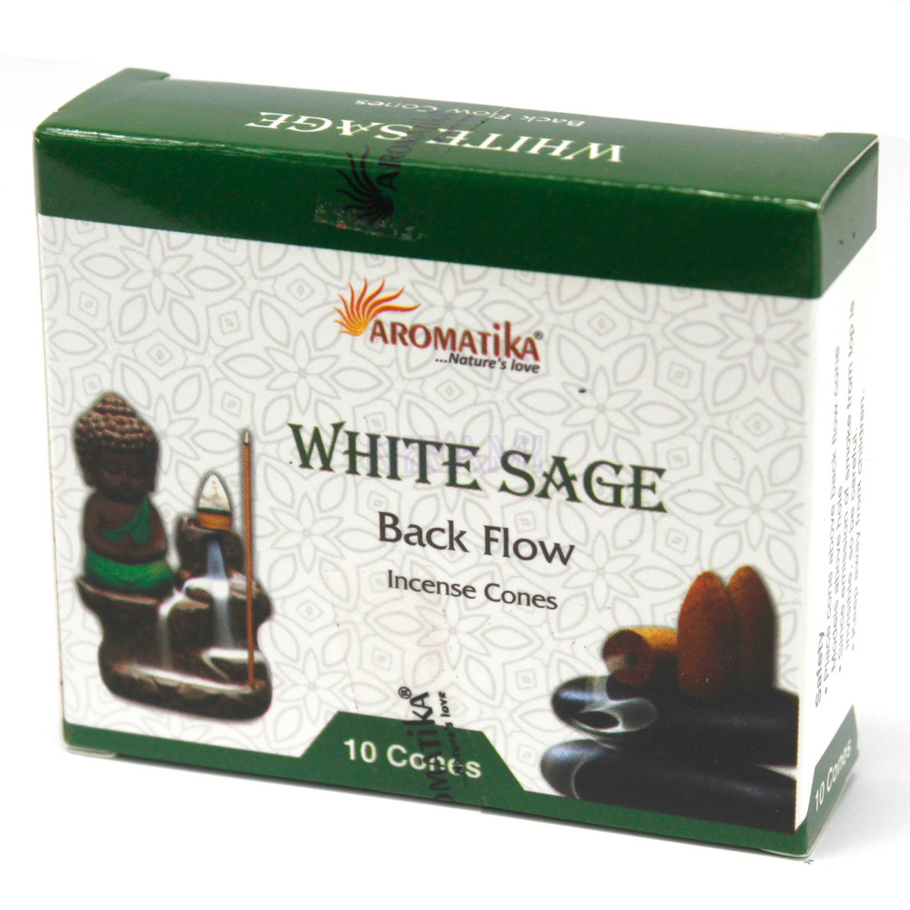 White Sage - Aromatika Backflow Incense Cones 