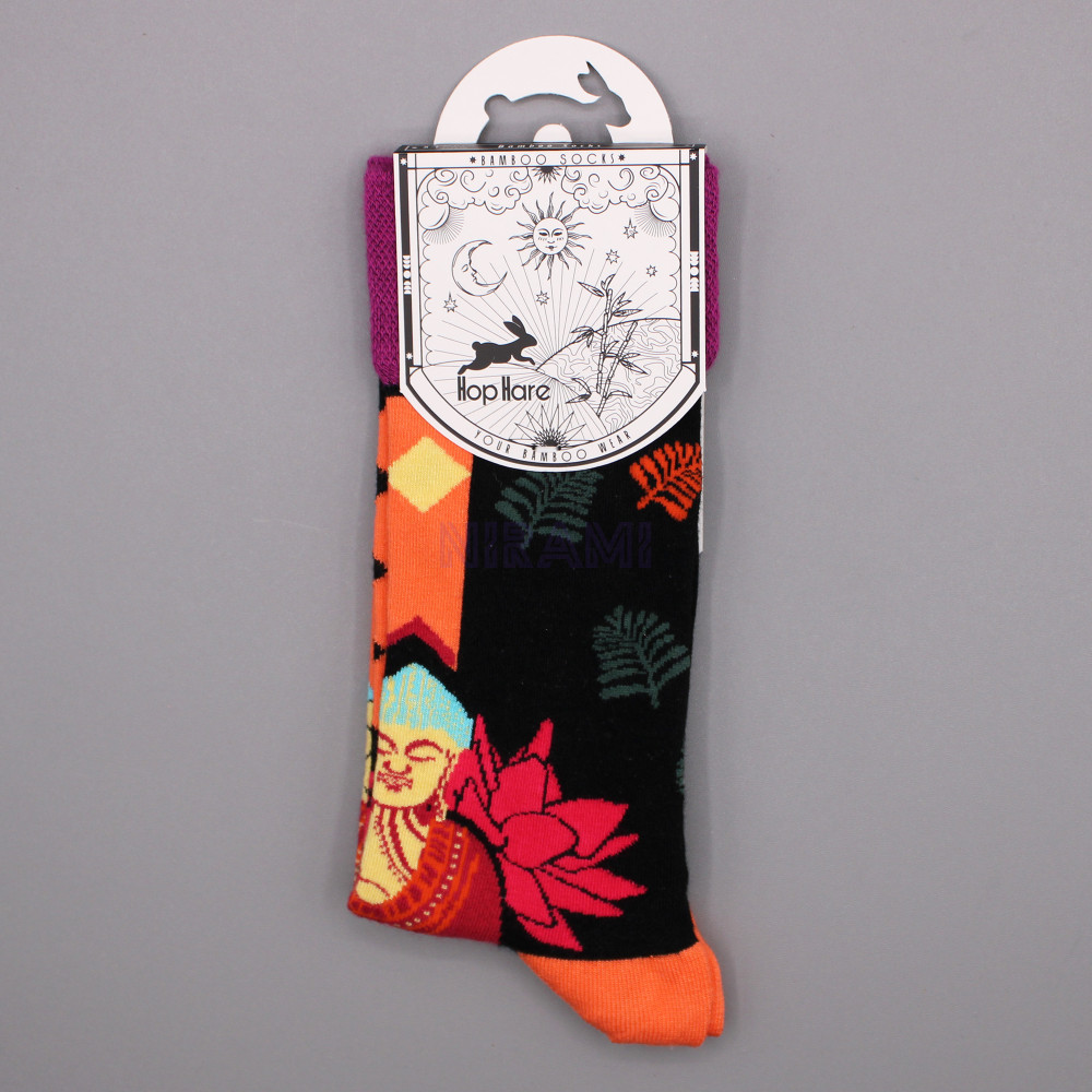 Calcetines de bambú Hop Hare (36-40) - Buda rosa y loto