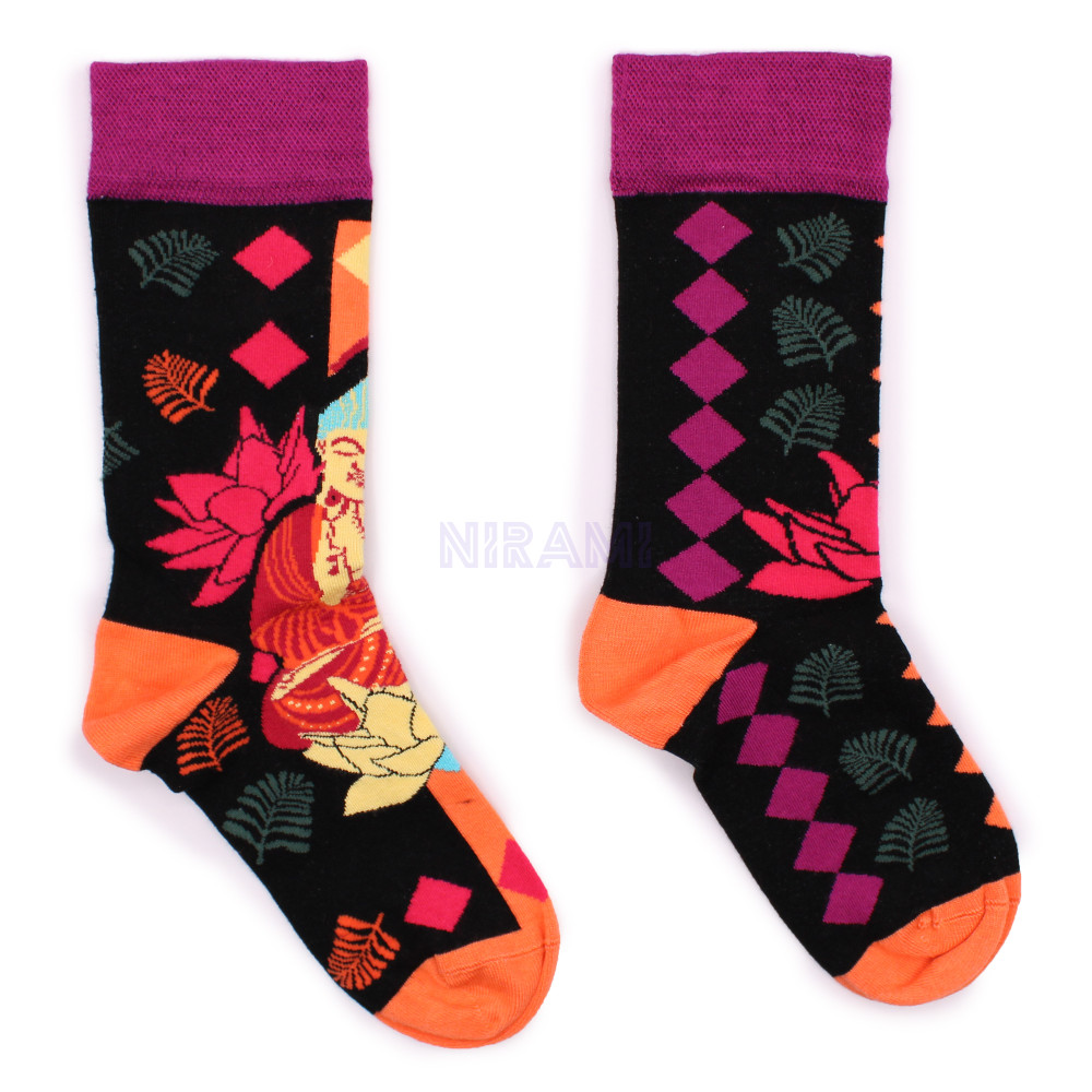 Calcetines de bambú Hop Hare (36-40) - Buda rosa y loto