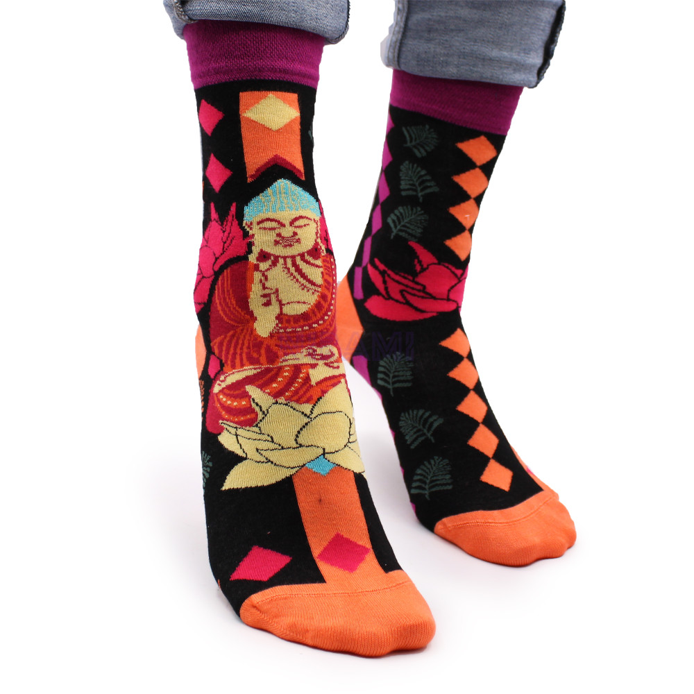 Calcetines de bambú Hop Hare (36-40) - Buda rosa y loto