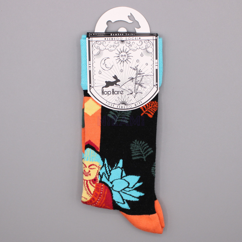 Calcetines de bambú Hop Hare (36-40) - Buda azul y loto