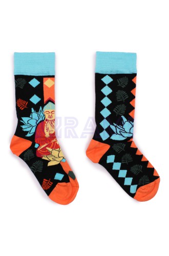 Calcetines de bambú Hop Hare (36-40) - Buda azul y loto