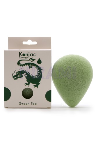 Esponja Facial Konjac - Té Verde - Protector