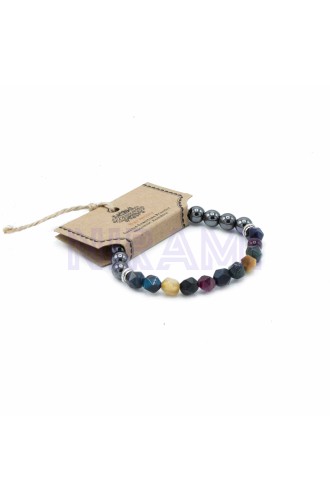 Arcoiris Pulsera de Piedra Preciosa Tallada - Magnético