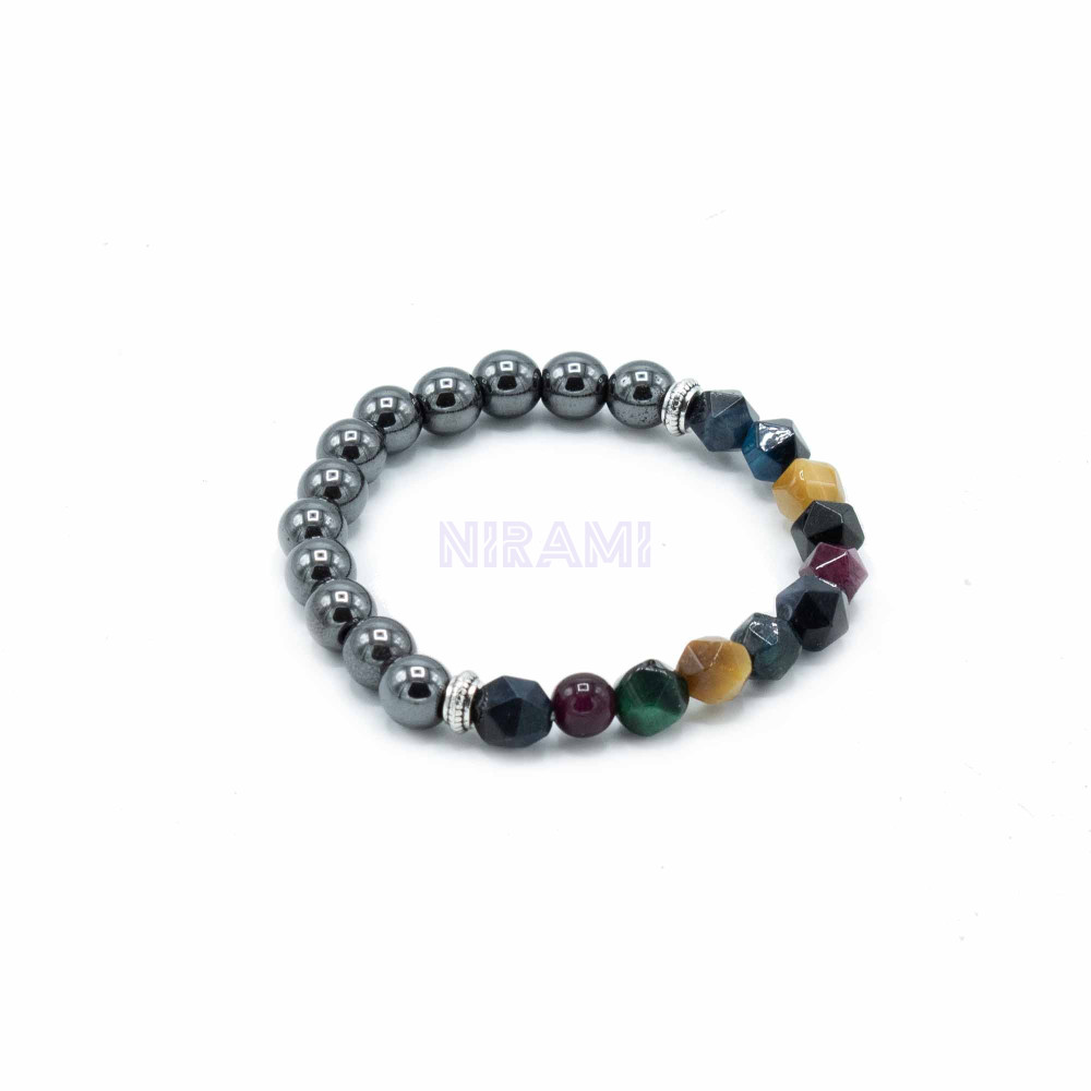 Arcoiris Pulsera de Piedra Preciosa Tallada - Magnético