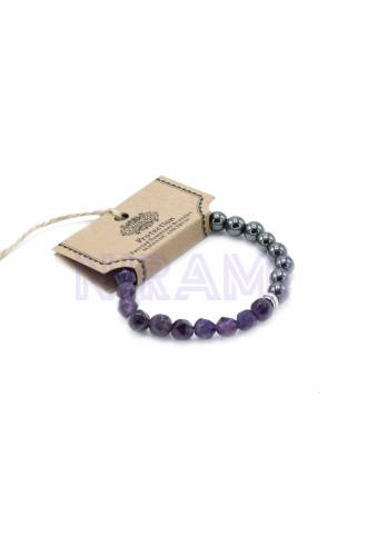 Amatista Pulsera de Piedra Preciosa Tallada - Magnética
