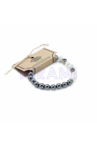 Jade de Montaña Pulsera de Piedra Preciosa Tallada - Magnético