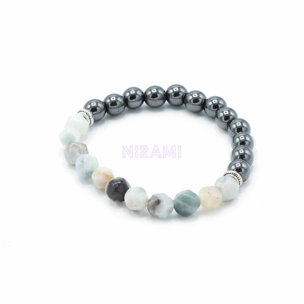 Jade Mountain Faceted Gemstone Bracelet - Magnetic 