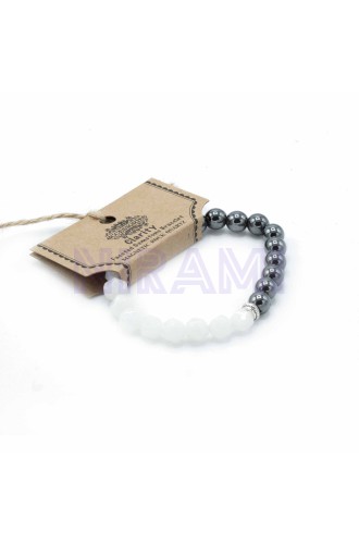 Piedra de Cuarzo Pulsera de Piedra Preciosa Tallada - Mágnetico
