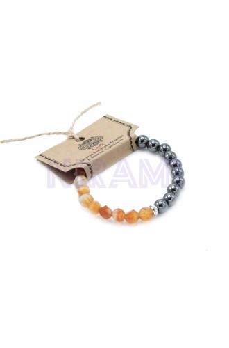 Cornalina Pulsera de Piedra Preciosa Tallada - Magnético