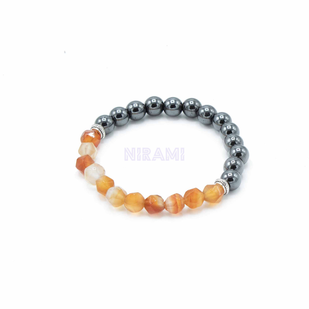 Cornalina Pulsera de Piedra Preciosa Tallada - Magnético