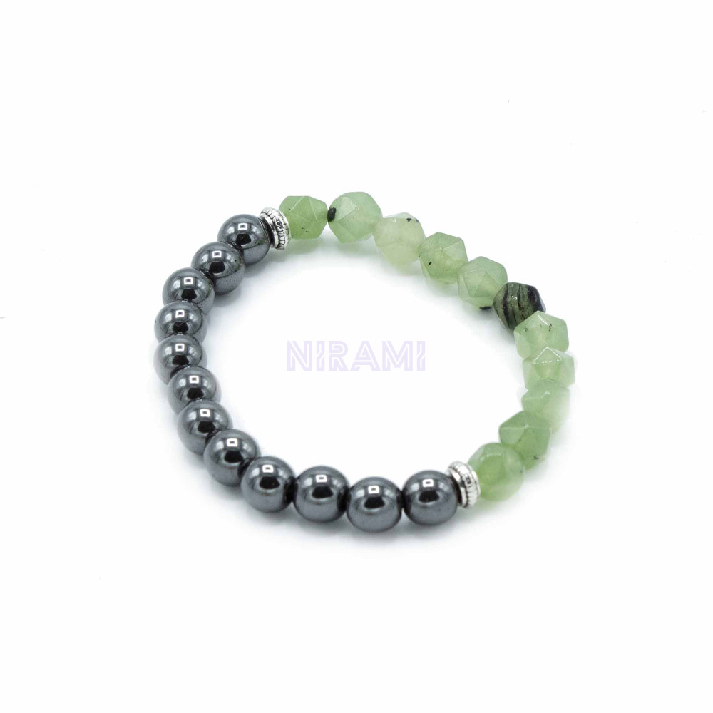 Jade Faceted Gemstone Bracelet - Magnetic 
