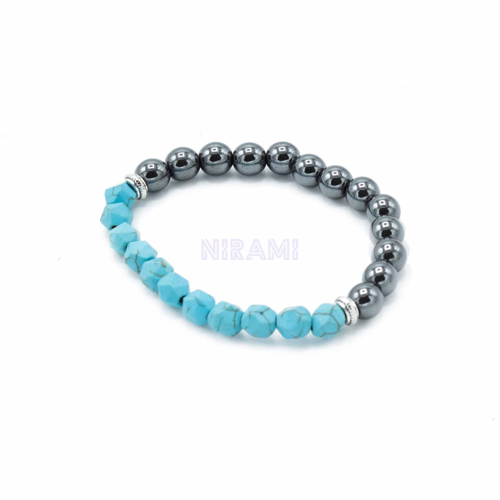 Turquoise Faceted Gemstone Bracelet - Magnetic 