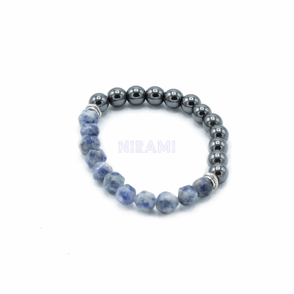 Sodalite Faceted Gemstone Bracelet - Magnetic 