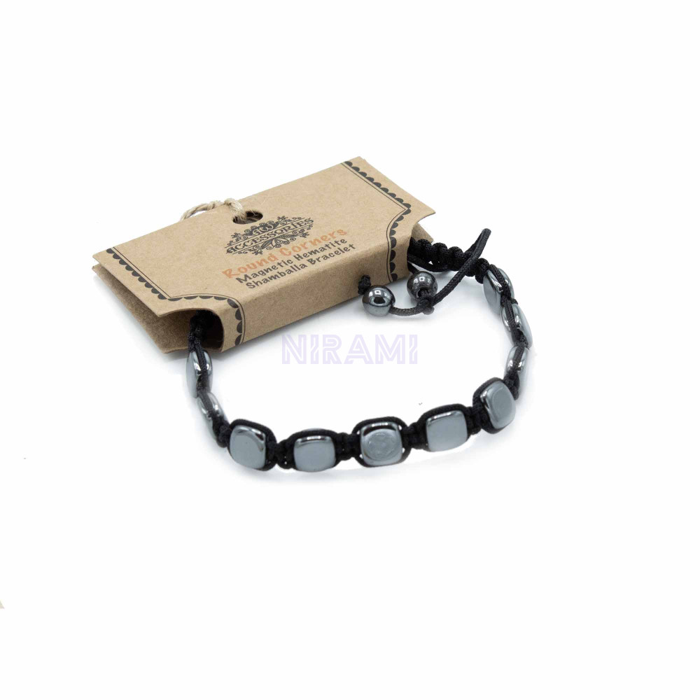 Esquinas Redondeadas Pulsera Magnética Shamballa de Hematita