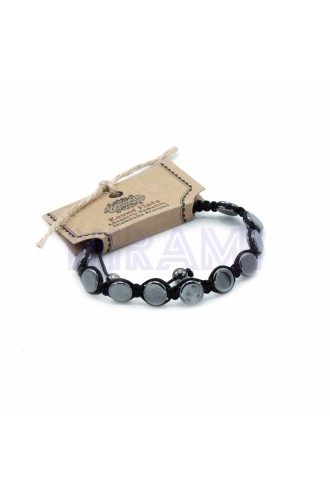 Círculos Planos Pulsera Magnética Shamballa de Hematita