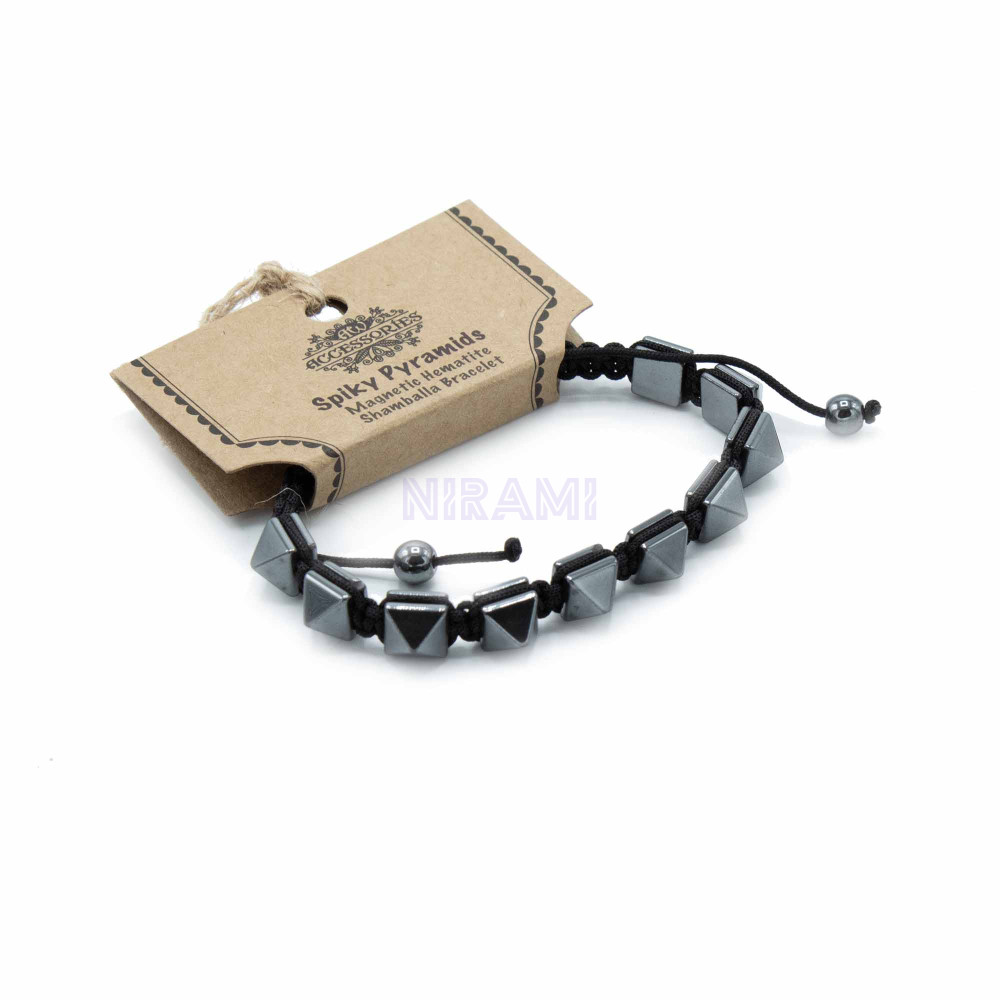 Pirámides puntiagudas Pulsera Magnética Shamballa de Hematita 